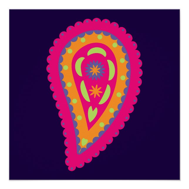 Póster Paisley Colorido (Frente)