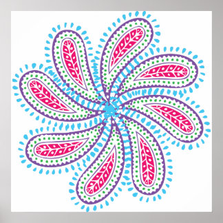 Póster Paisley Flower