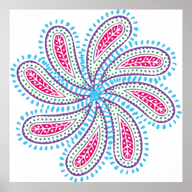 Póster Paisley Flower (Frente)