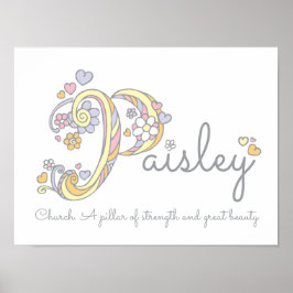 Poster Paisley monogramas art names name e Significa post