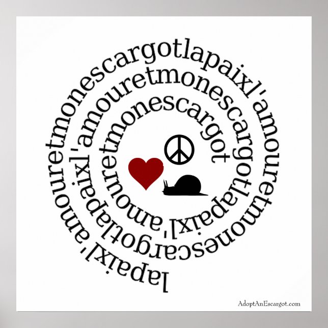 Poster Paix, I'amour et mon escargot (Frente)