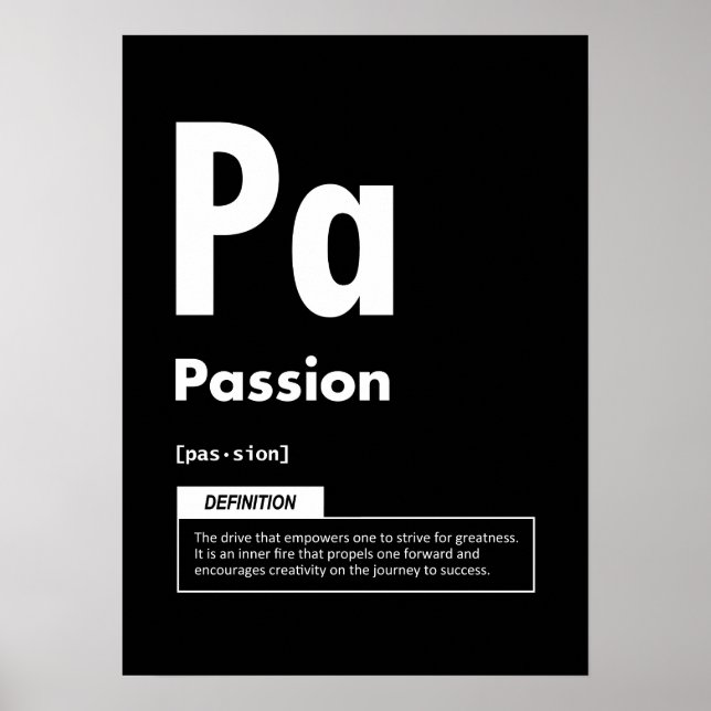 Poster Paixão - Elemento De Sucesso - Motivação (Frente)