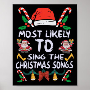 Poster Pajama Natal Familiar Mais Provável A Cantar Crist