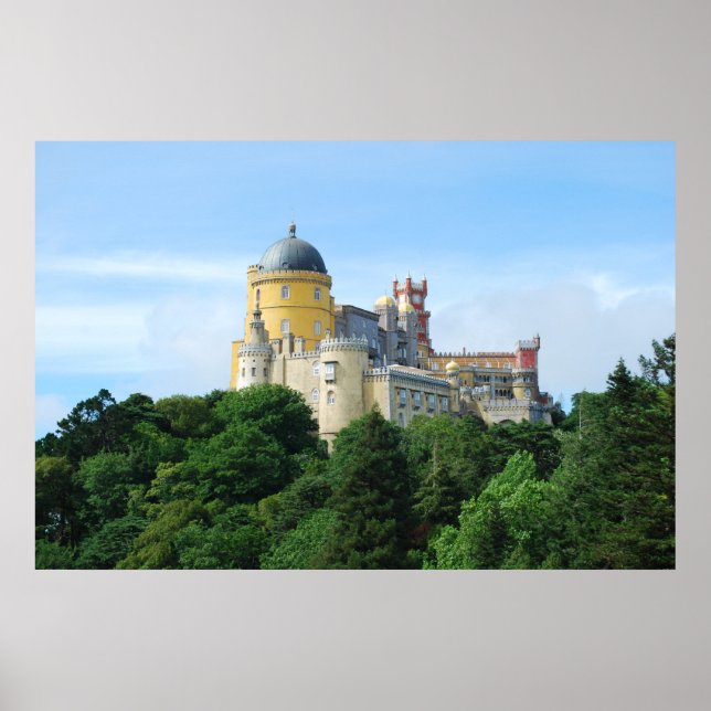 Póster Palácio Colorido da paisagem de Pena em Sintra (Frente)