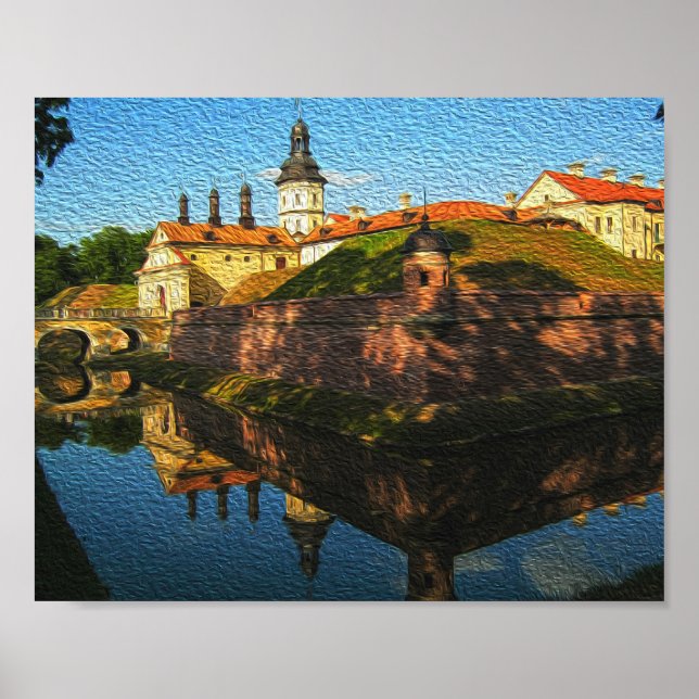 Poster Palácio da Arquitetura da Natureza de Nesvizh na B (Frente)