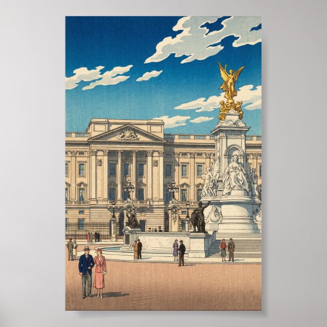 Poster Palácio de Buckingham Xilogravura Japonesa (Frente)