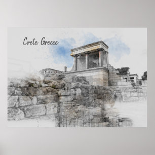 Poster Palácio de Cnossos, Heraklion, Creta, Grécia