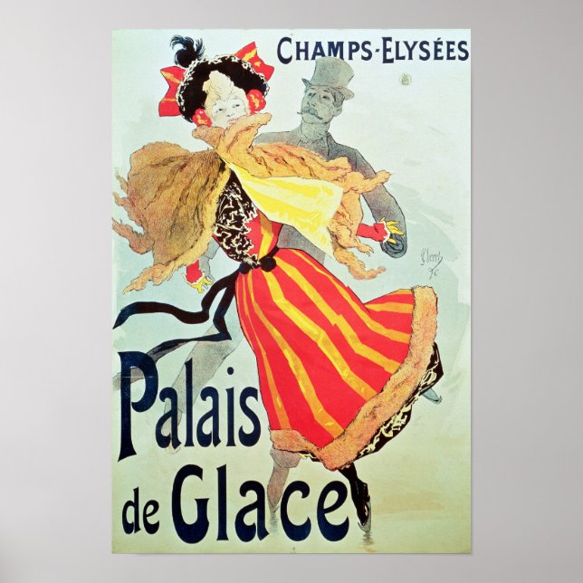 Poster Palácio de Gelo", Champs Elysee, Paris, 1893 (Frente)