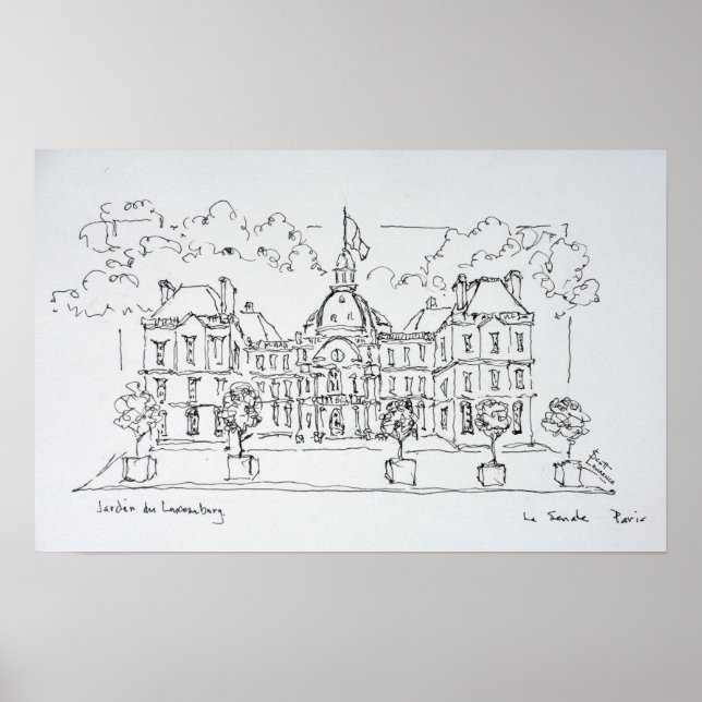 Póster Palácio de Luxemburgo | rue de Vaugirard, Paris (Frente)