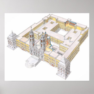 Poster Palácio do nacional de Mafra. Lisboa Portugal