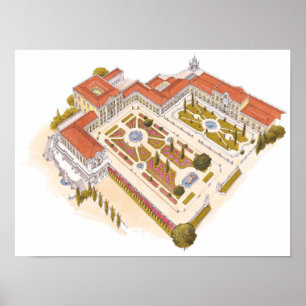 Póster Palácio do nacional de Queluz. Lisboa Portugal
