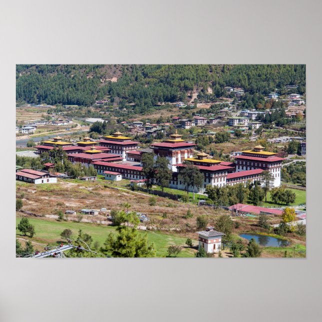 Poster Palácio do Rei em Thimphu - Butão (Frente)