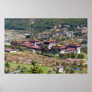 Poster Palácio do rei em Thimphu - Butão