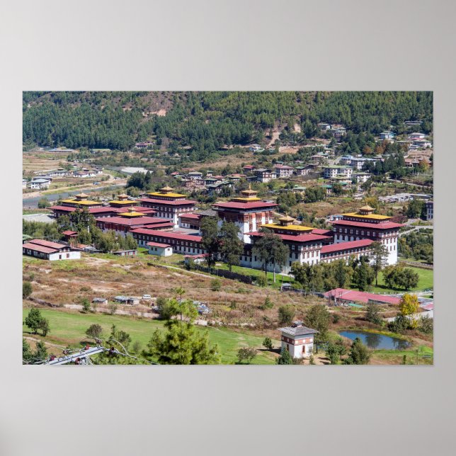 Poster Palácio do rei em Thimphu - Butão (Frente)