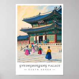 Poster Palácio Gyeongbokgung Arte de Parede Coreia, Seul