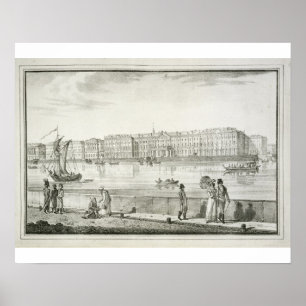 Póster Palácio imperial do inverno, St Petersburg (litho