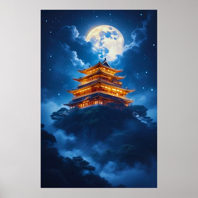 Poster Palácio Lunar nas Montanhas Celestiais (Frente)