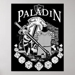 Poster Paladino da Série RPG - Texto Branco