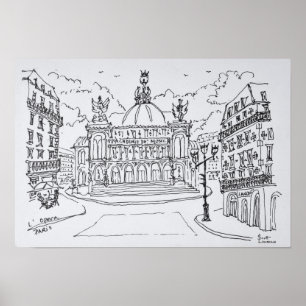Póster Palais Garnier Opera House Paris, França