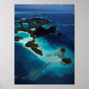 Póster Palau, Micronésia, Vista aérea de Rock Island