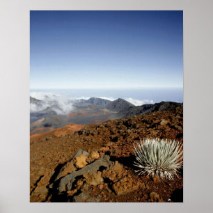 Poster Palavra-de-prata sobre a cratera de Haleakala