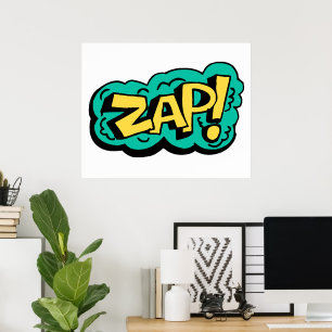 Poster palavra em balão de fala ZAP, ilustração desenhada