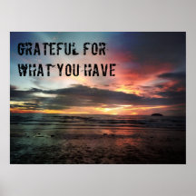 Palavra Grateful pelo que você tem