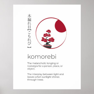 Poster Palavra Inspiracional Japonesa, Komorebi Wall Art