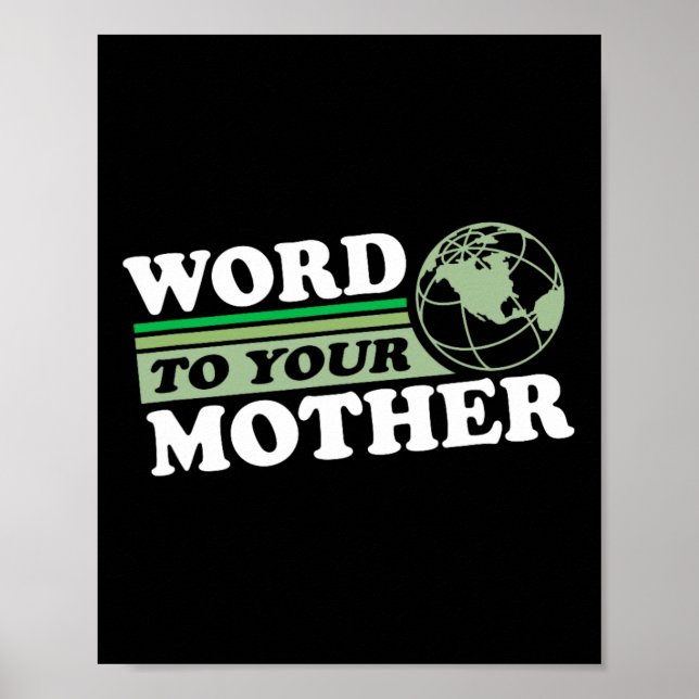 Poster Palavra Para Sua Mãe Terra Retro Salvar Planeta Em (Frente)