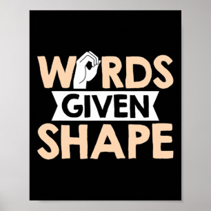 Poster Palavras Asl Dadas Forma Língua de Sinais American