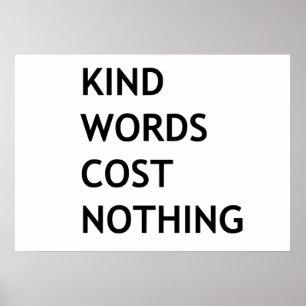 Poster Palavras bonitas não custam nada