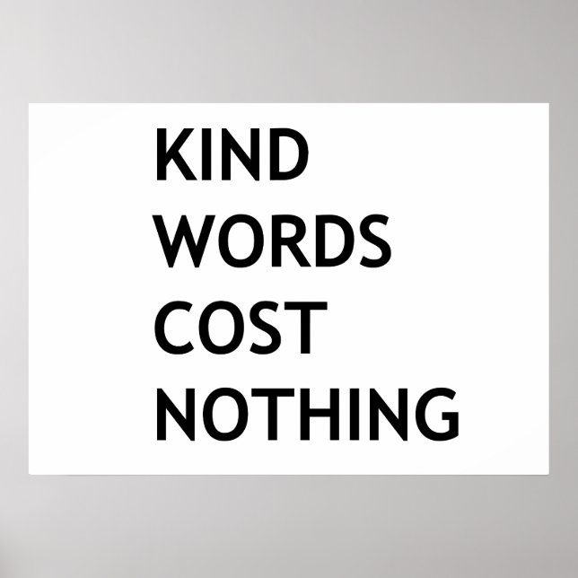 Poster Palavras bonitas não custam nada (Frente)