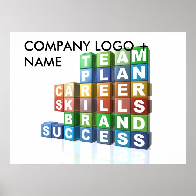 Poster Palavras-cabeça comerciais motivadoras (Frente)