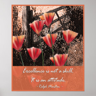 Póster Palavras da atitude positiva - excelência