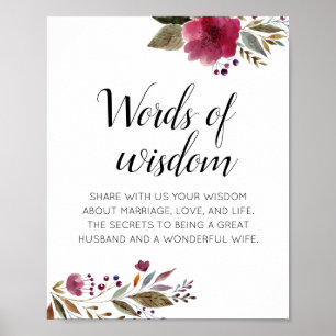 Poster Palavras de Aconselhamento de Casamento de Wisdom