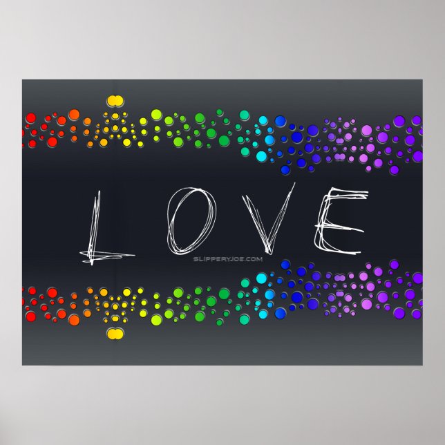 Poster Palavras de amor de SlipperyJoe pontos arco-íris r (Frente)