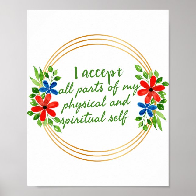 Poster Palavras de motivação gratosas para a vida (Frente)