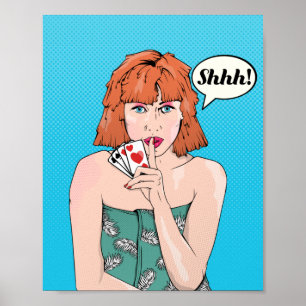 Poster Palavras de pôquer estilo quadrinhos