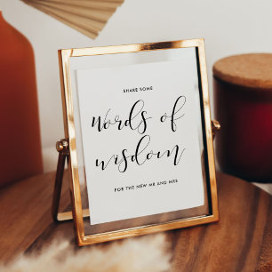 Poster Palavras de sinal de casamento de sabedoria