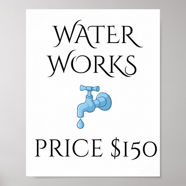 Poster Palavras De Waterworks Para Banheiro | Bathroom Wa (Frente)