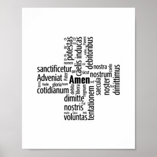 Poster Palavras do Pater Noster em Latim