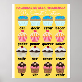 Poster Palavras espanholas de alta frequência Doce 16