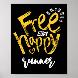 Poster Palavras Felizes Com Amarelo Na Tipografia Preta