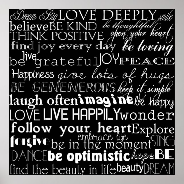 Póster Palavras Inspiracionais (Frente)