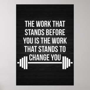 Poster Palavras Inspiracionais Barbell - Motivação do Wor
