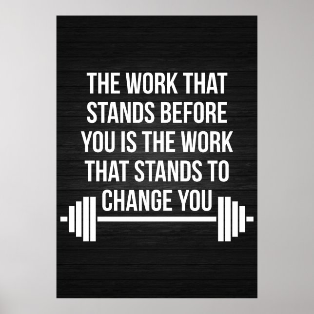 Poster Palavras Inspiracionais Barbell - Motivação do Wor (Frente)