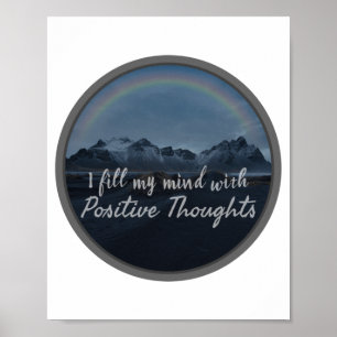 Poster palavras inspiradoras matinais para autoaceitação