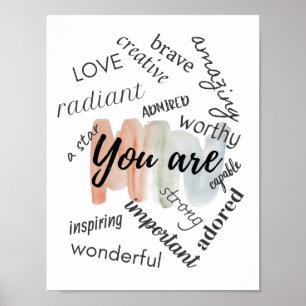 Poster Palavras Motivacionais, Inspiração Positividade
