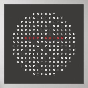 Poster Palavras Que Me Mantêm Indo - Círculo De Busca De 