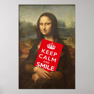 Poster Palavras sábias de Mona Lisa: Mantenha a calma e